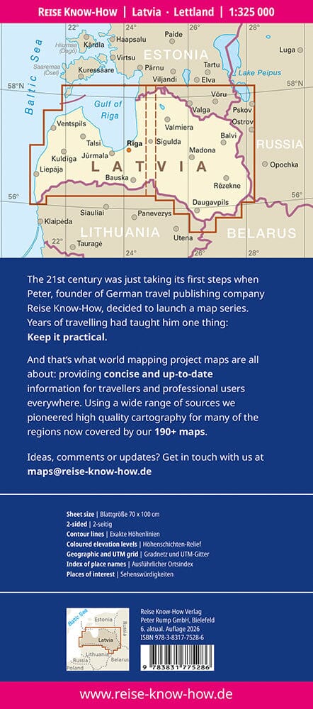 Carte routière - Lettonie | Reise Know How carte routière Reise Know-How