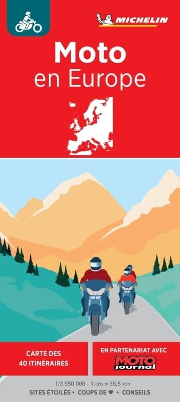 Carte routière - L'Europe à moto | Michelin carte pliée Michelin 