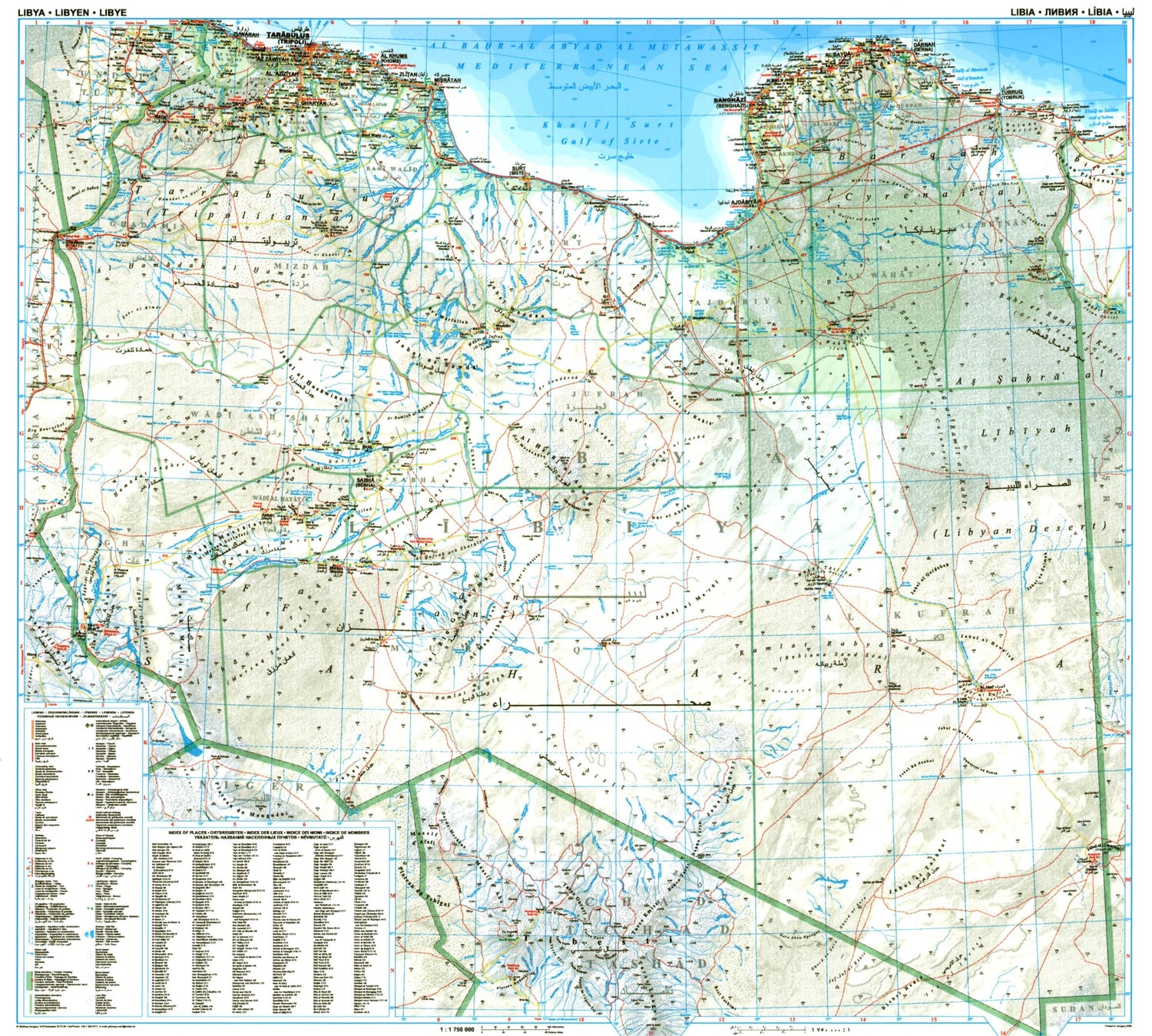 Carte routière - Libye | Gizi Map carte routière Gizi Map
