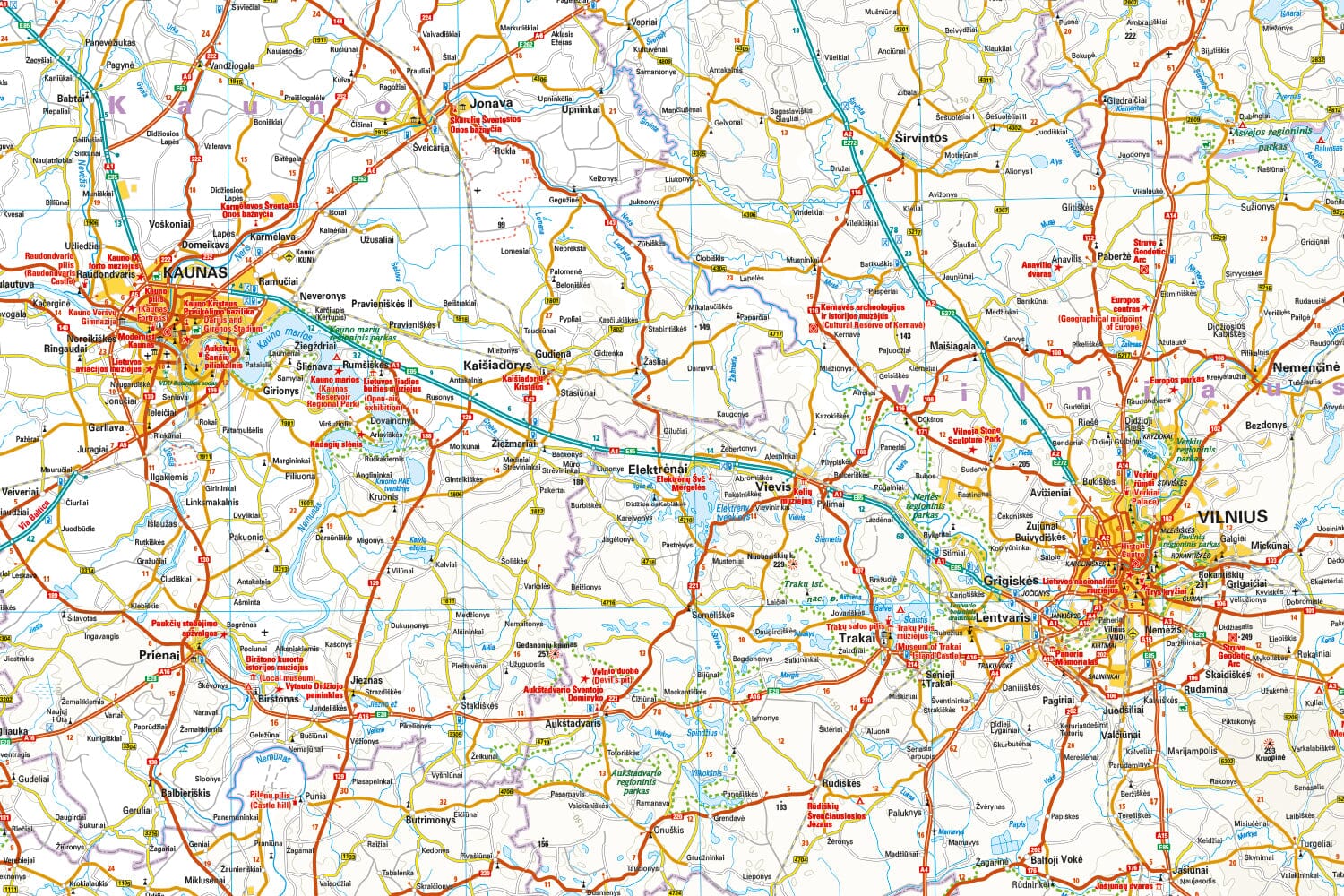 Carte routière - Lituanie & Kaliningrad | Reise Know How carte routière Reise Know-How