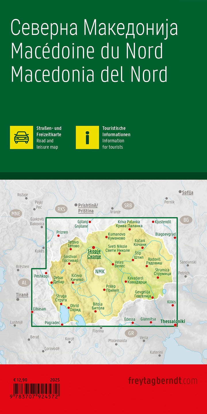 Carte routière - Macédoine du Nord | Freytag & Berndt carte routière Freytag & Berndt 