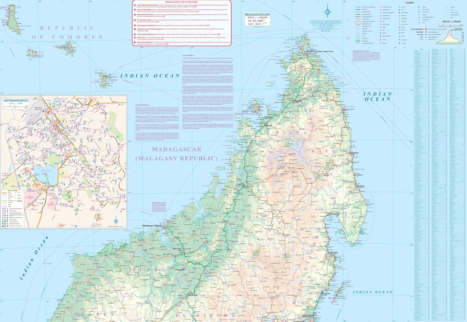Carte routière - Madagascar | ITM carte routière ITM 