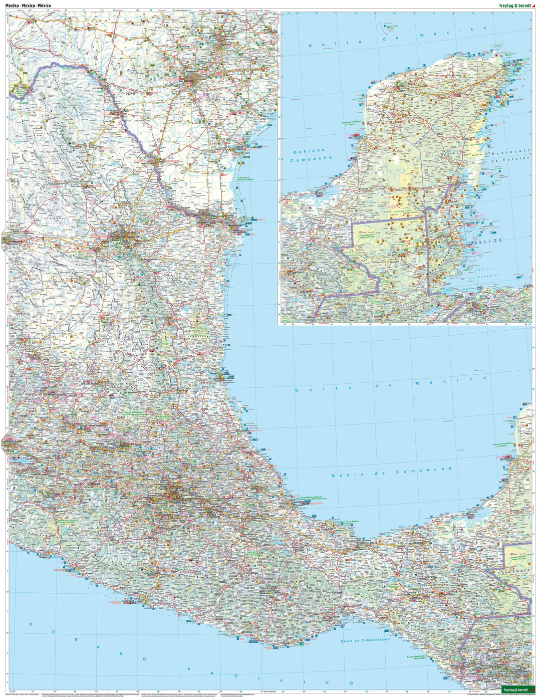 Carte routière - Mexique | Freytag & Berndt carte routière Freytag & Berndt 