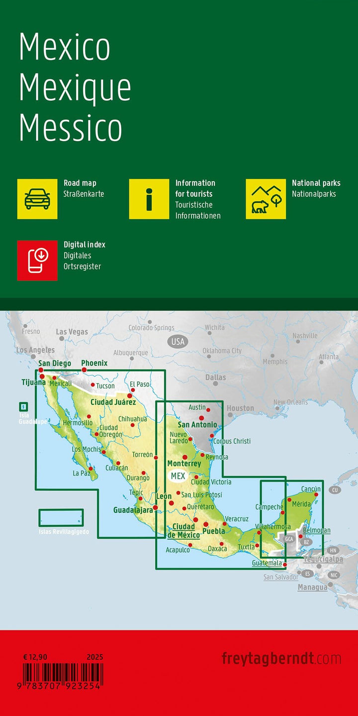 Carte routière - Mexique | Freytag & Berndt carte routière Freytag & Berndt 