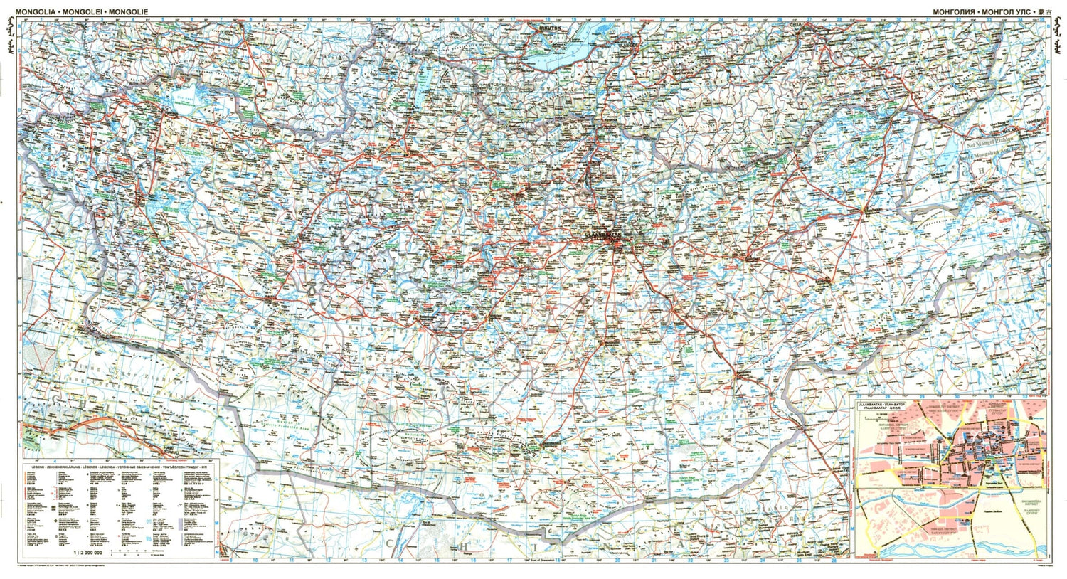Carte routière - Mongolie | Gizi Map carte routière Gizi Map