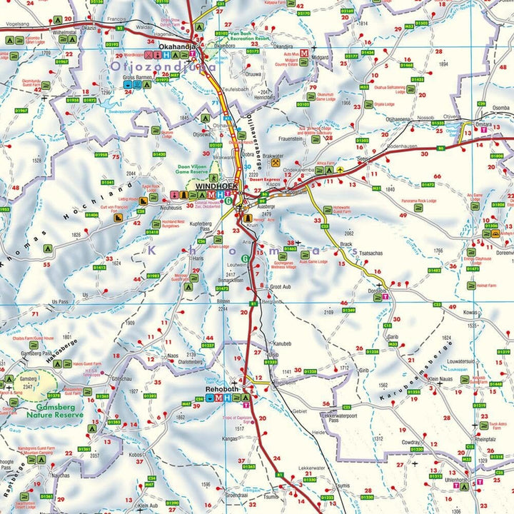 Carte routière - Namibie | Freytag & Berndt carte routière Freytag & Berndt 