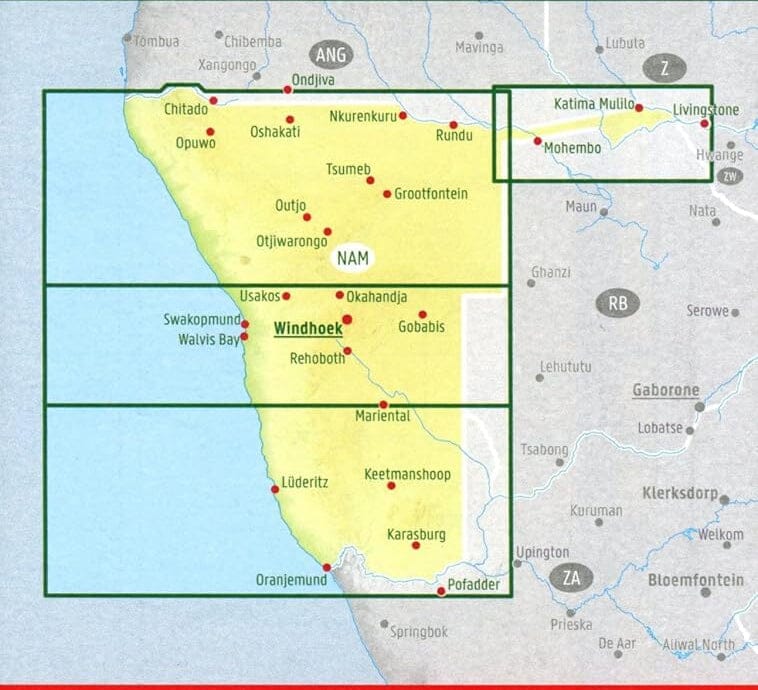 Carte routière - Namibie | Freytag & Berndt carte routière Freytag & Berndt 
