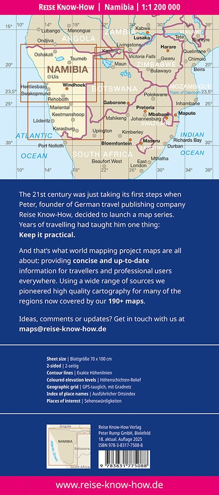 Carte routière - Namibie | Reise Know How carte routière Reise Know-How 