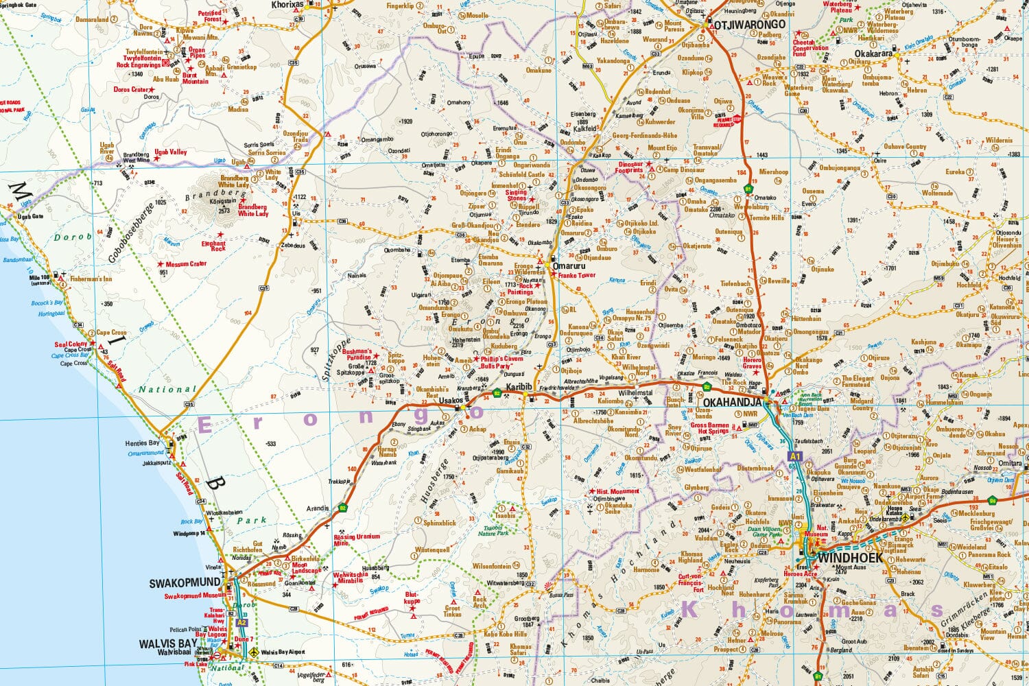 Carte routière - Namibie | Reise Know How carte routière Reise Know-How 