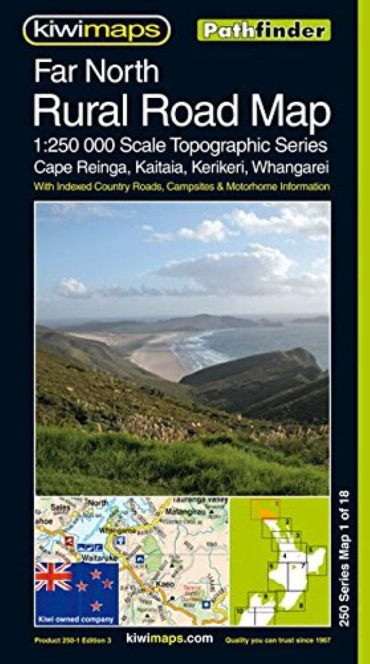 Carte routière n° 1 - Extrême-Nord, routes rurales au 1/250 000 (Nouvelle-Zélande) | Kiwi Maps carte pliée Kiwi Maps 