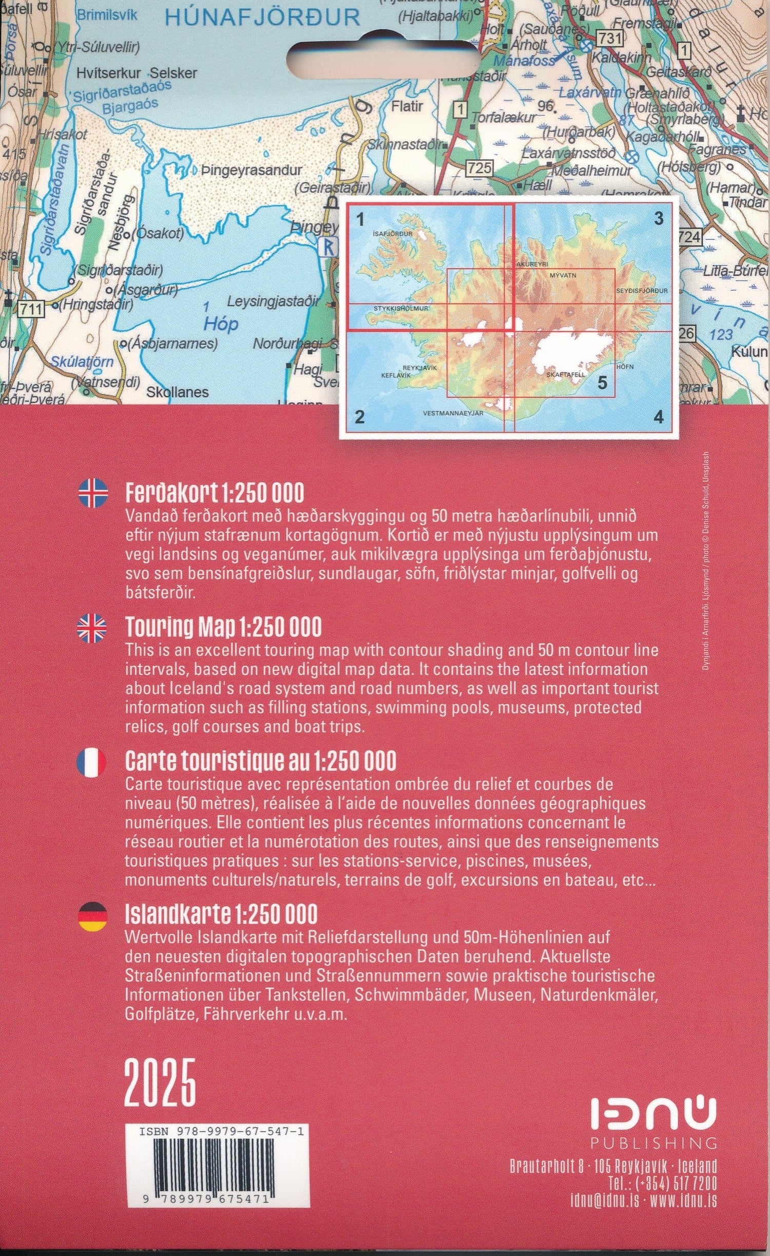 Carte routière n° 1 - Islande Nord-Ouest | Ferdakort carte routière Ferdakort