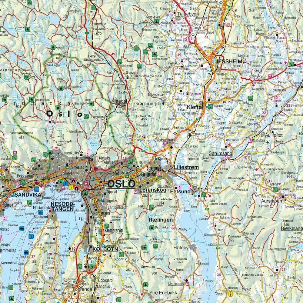 Road map No. 1 - Southern Norway (Oslo, Bergen, Stavanger