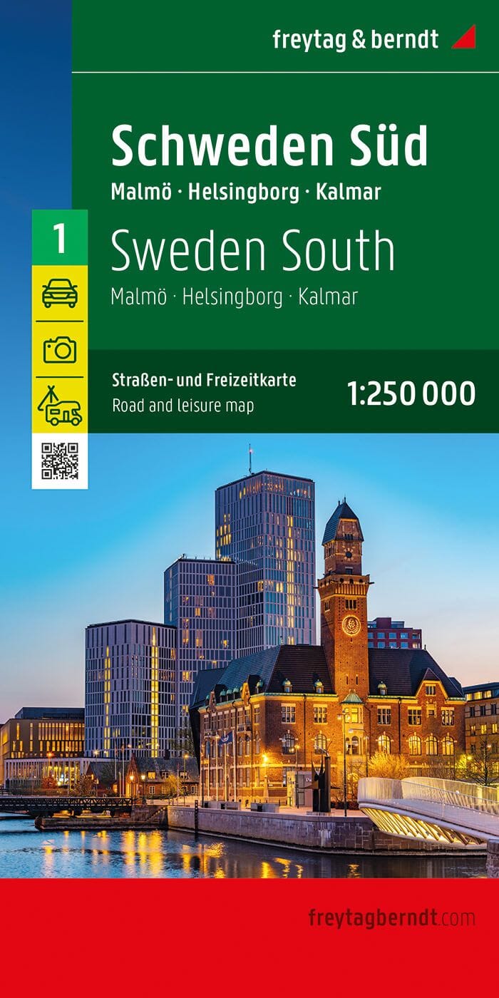 Carte routière n° 1 - Suède Sud (Malmö, Helsingborg, Kalmar) | Freytag & Berndt carte routière Freytag & Berndt