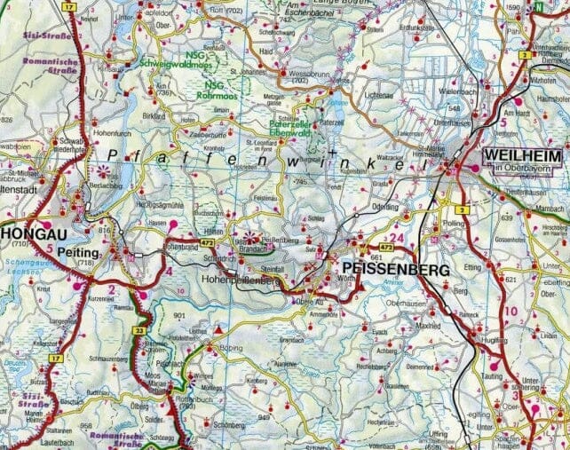 Carte routière n° 11 (Allemagne) - Haute-Bavière, Basse-Bavière, Souabe / Schwaben | Freytag & Berndt - 1/150 000 carte routière Freytag & Berndt 
