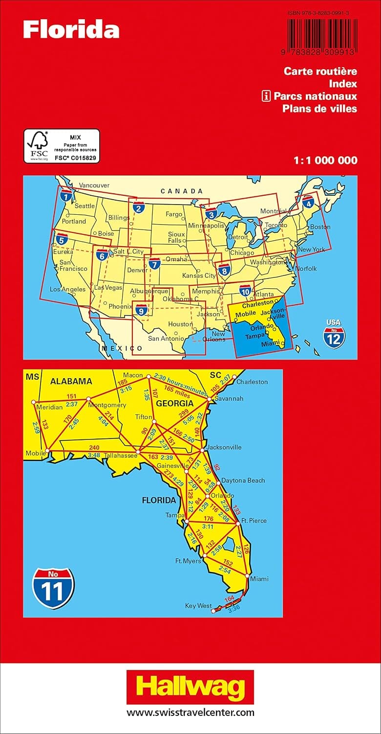 Carte routière n° 11 - Floride | Hallwag carte routière Hallwag Kümmerly-Frey 