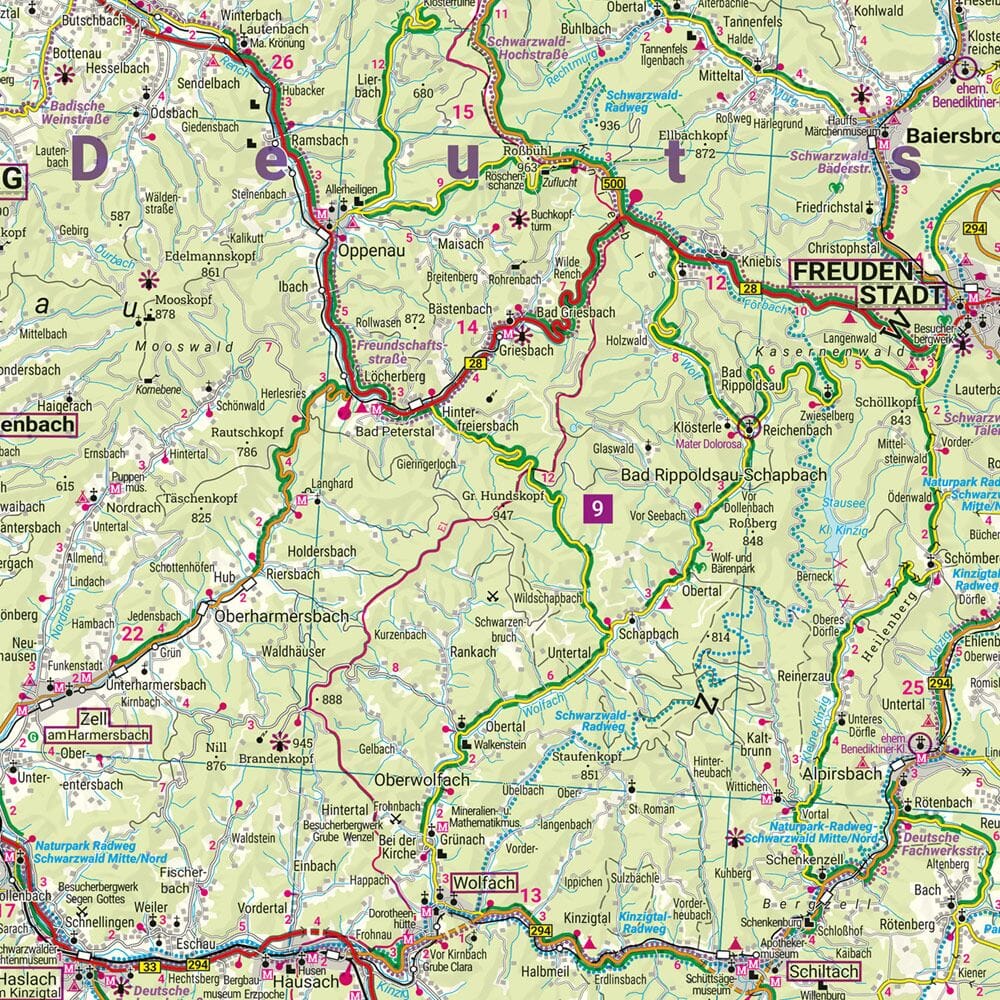 Carte routière n° 15 (Allemagne) - Forêt Noire | Freytag & Berndt - 1/150 000 carte routière Freytag & Berndt