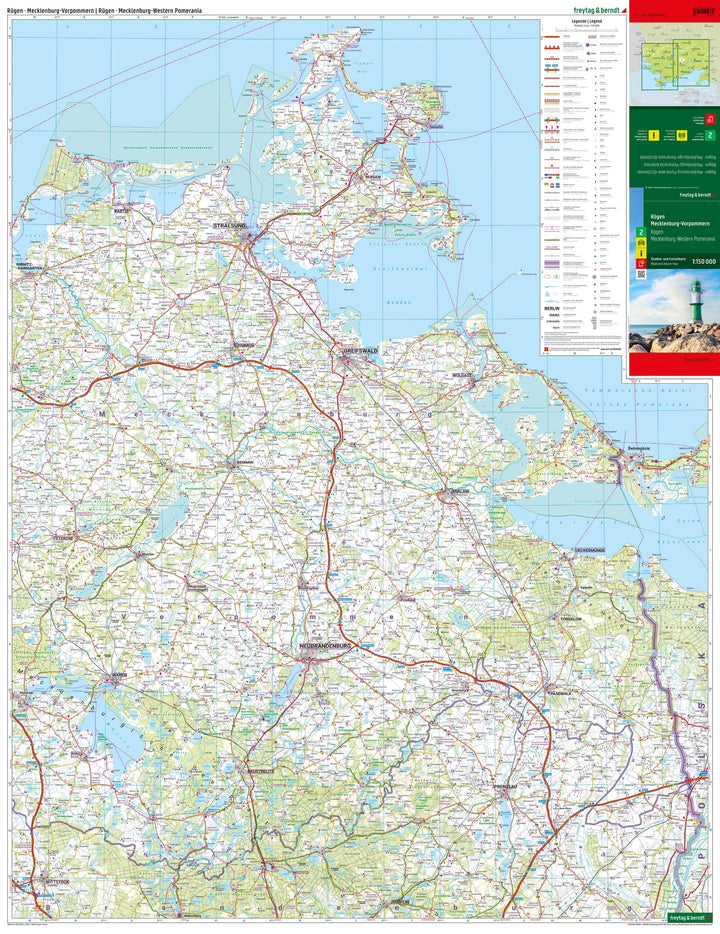 Carte routière n° 2 (Allemagne) - Rügen, Mecklembourg-Poméranie-Occidentale | Freytag & Berndt - 1/150 000 carte routière Freytag & Berndt 
