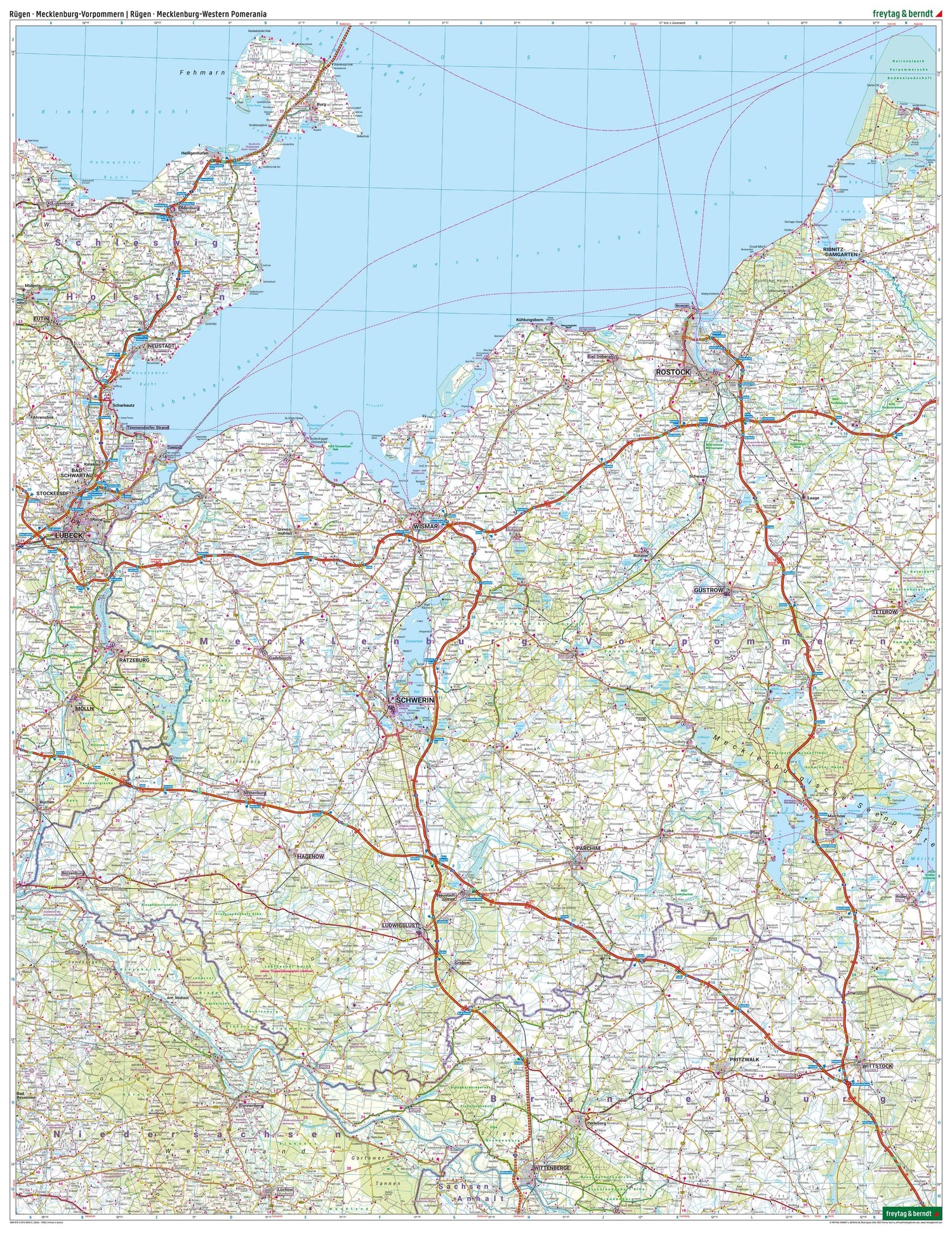 Carte routière n° 2 (Allemagne) - Rügen, Mecklembourg-Poméranie-Occidentale | Freytag & Berndt - 1/150 000 carte routière Freytag & Berndt 