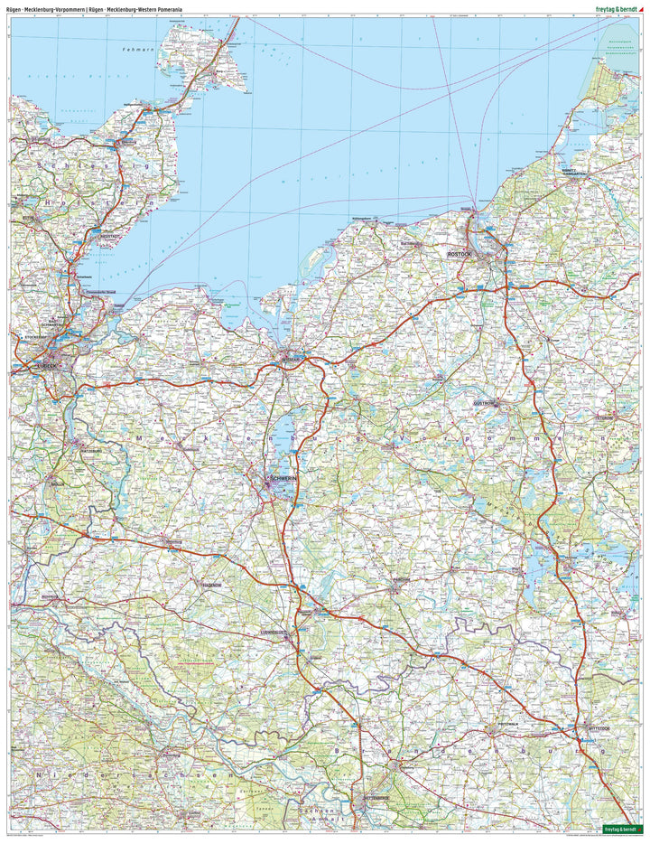 Carte routière n° 2 (Allemagne) - Rügen, Mecklembourg-Poméranie-Occidentale | Freytag & Berndt - 1/150 000 carte routière Freytag & Berndt 