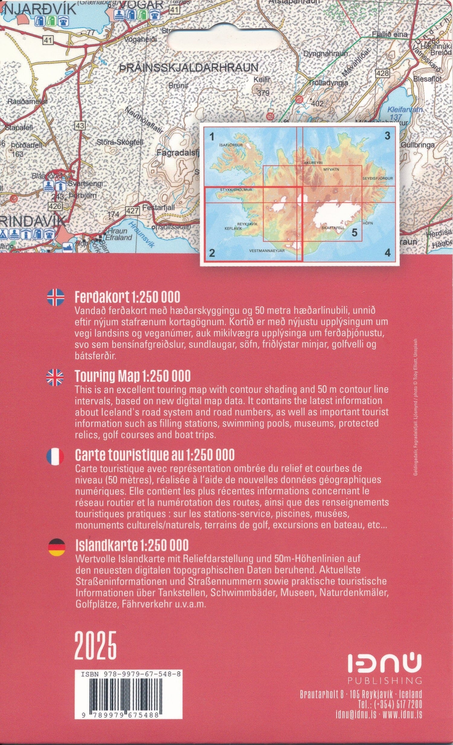 Carte routière n° 2 - Islande Sud-Ouest | Ferdakort carte routière Ferdakort