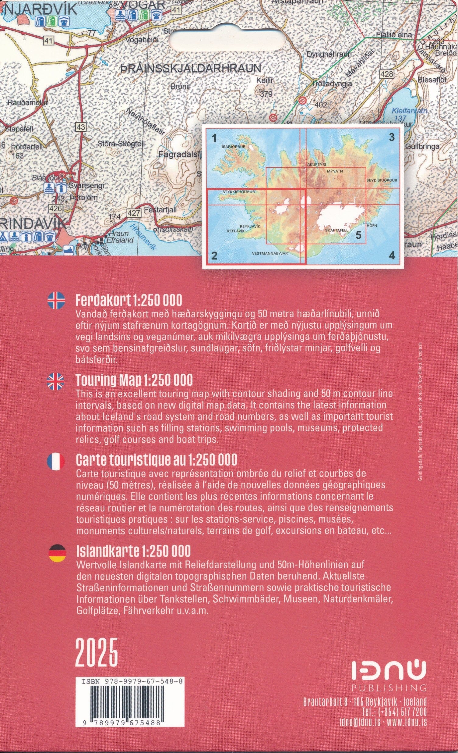 Carte routière n° 2 - Islande Sud-Ouest | Ferdakort carte routière Ferdakort