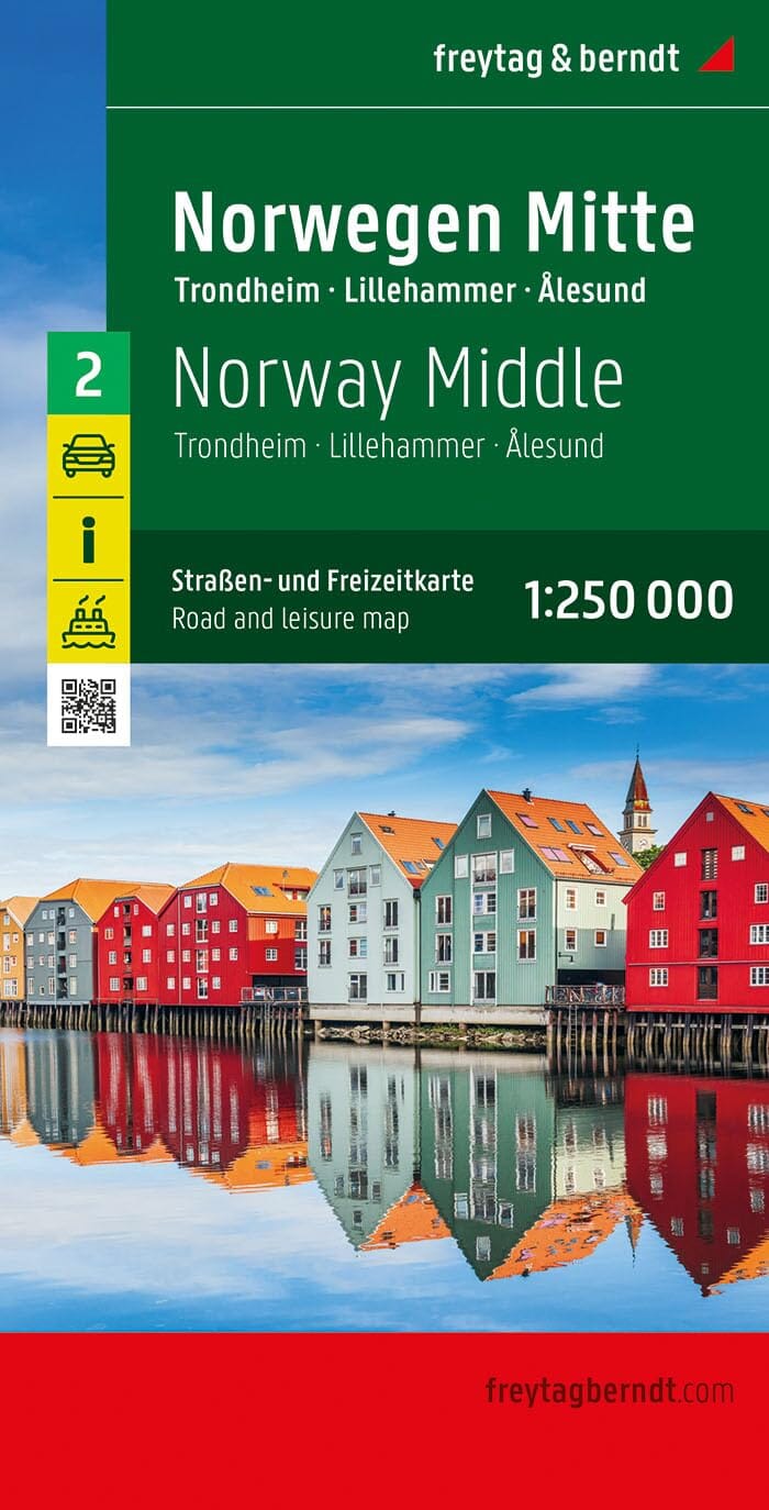 Carte routière n° 2 - Norvège Centrale (Trondheim, Lillehamer, Alesund) | Freytag & Berndt carte routière Freytag & Berndt
