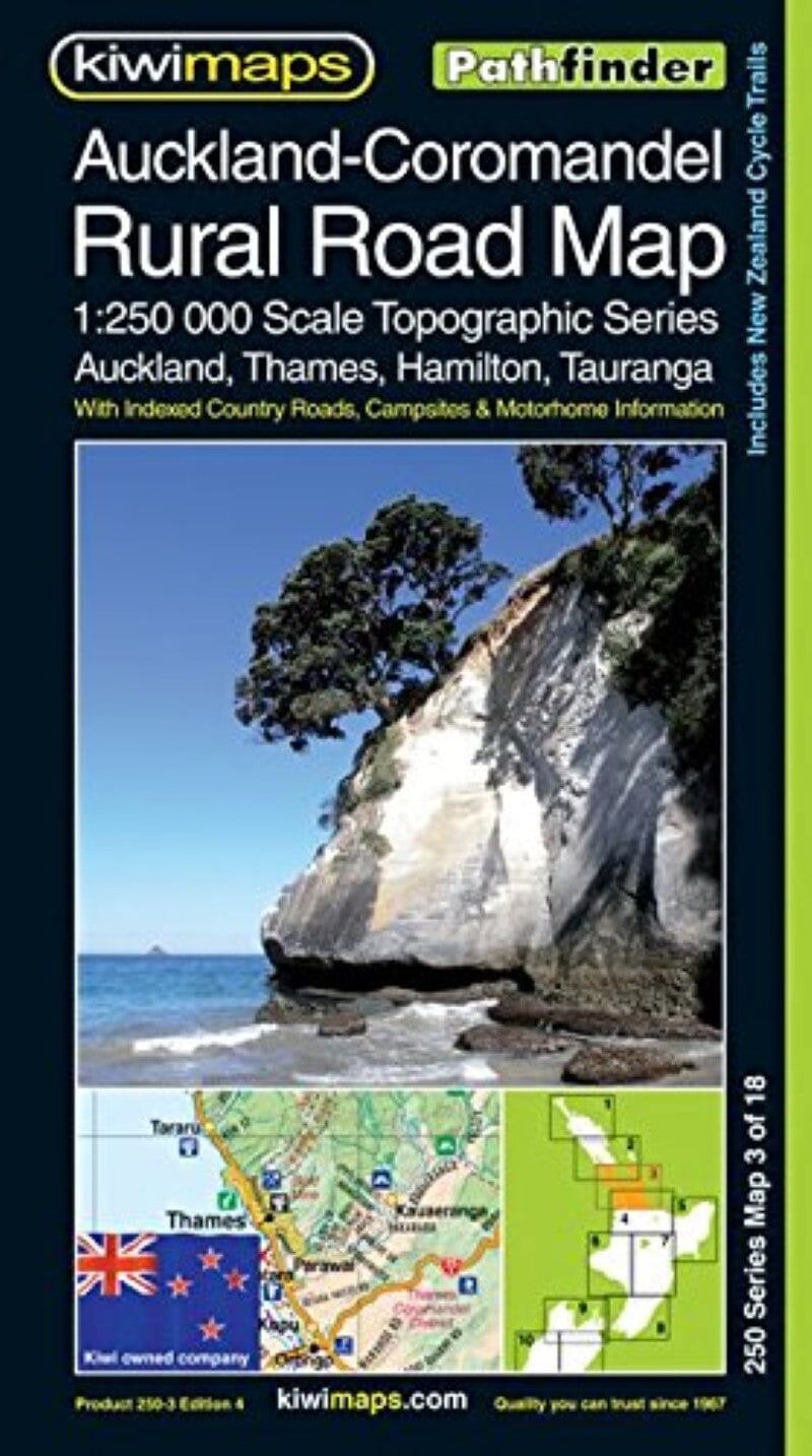 Carte routière n° 3 - Auckland-Coromandel, routes rurales au 1/250 000 (Nouvelle-Zélande) | Kiwi Maps carte routière Kiwi Maps Default Title