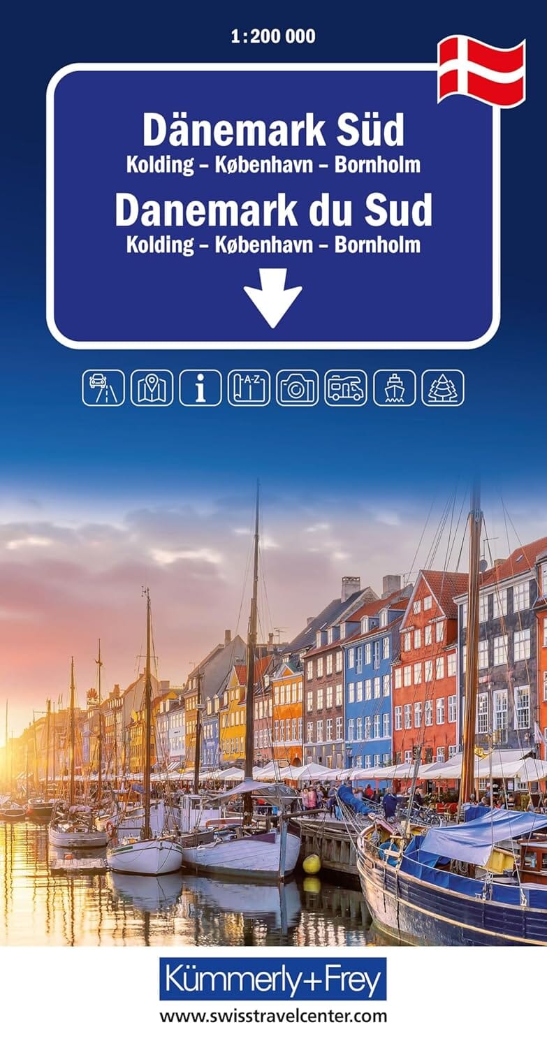 Carte routière n° 3 - Danemark Sud (Kolding, Copenhague, Bornholm) | Kümmerly Frey carte routière Kümmerly & Frey