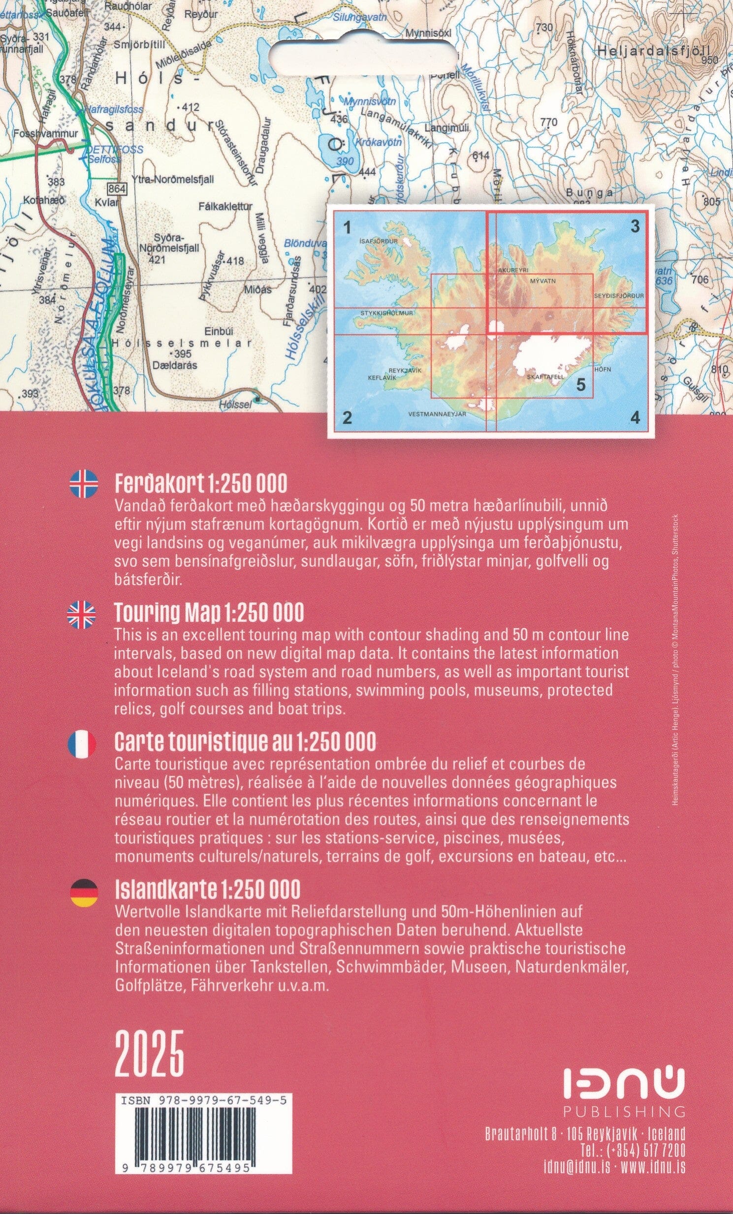 Carte routière n° 3 - Islande Nord-Est | Ferdakort carte routière Ferdakort