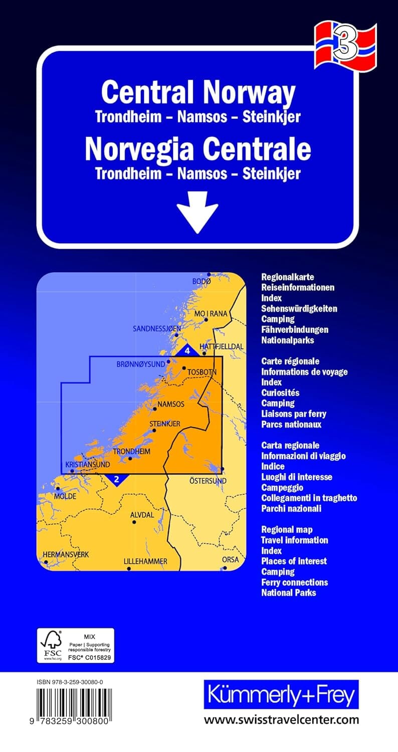 Carte routière n° 3 - Norvège Centrale, de Alesund à Namsos | Kümmerly & Frey carte routière Hallwag Kümmerly-Frey 