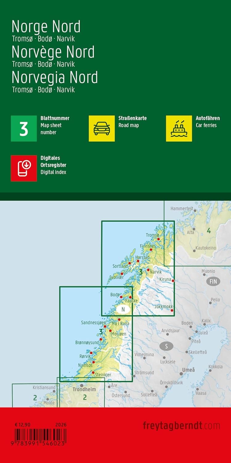 Carte routière n° 3 - Norvège Nord (autour de Narvik) | Freytag & Berndt carte routière Freytag & Berndt 