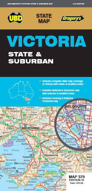 Carte routière n° 370 - Victoria State & Suburban | UBD Gregory's carte routière UBD Gregory's