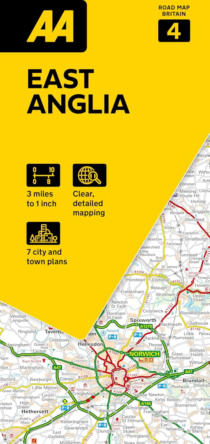 Carte routière n° 4 - Angleterre Est | AA Publishing carte routière AA Publishing