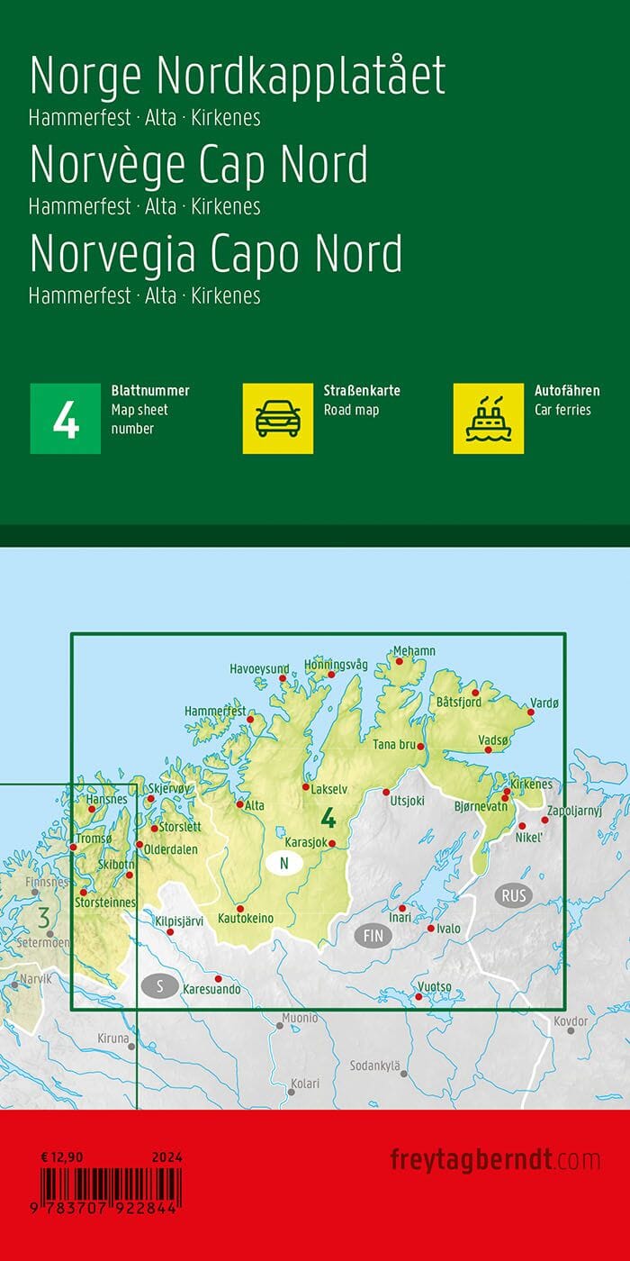 Carte routière n° 4 - Cap Nord & Hammerfest (Norvège) | Freytag & Berndt carte routière Freytag & Berndt