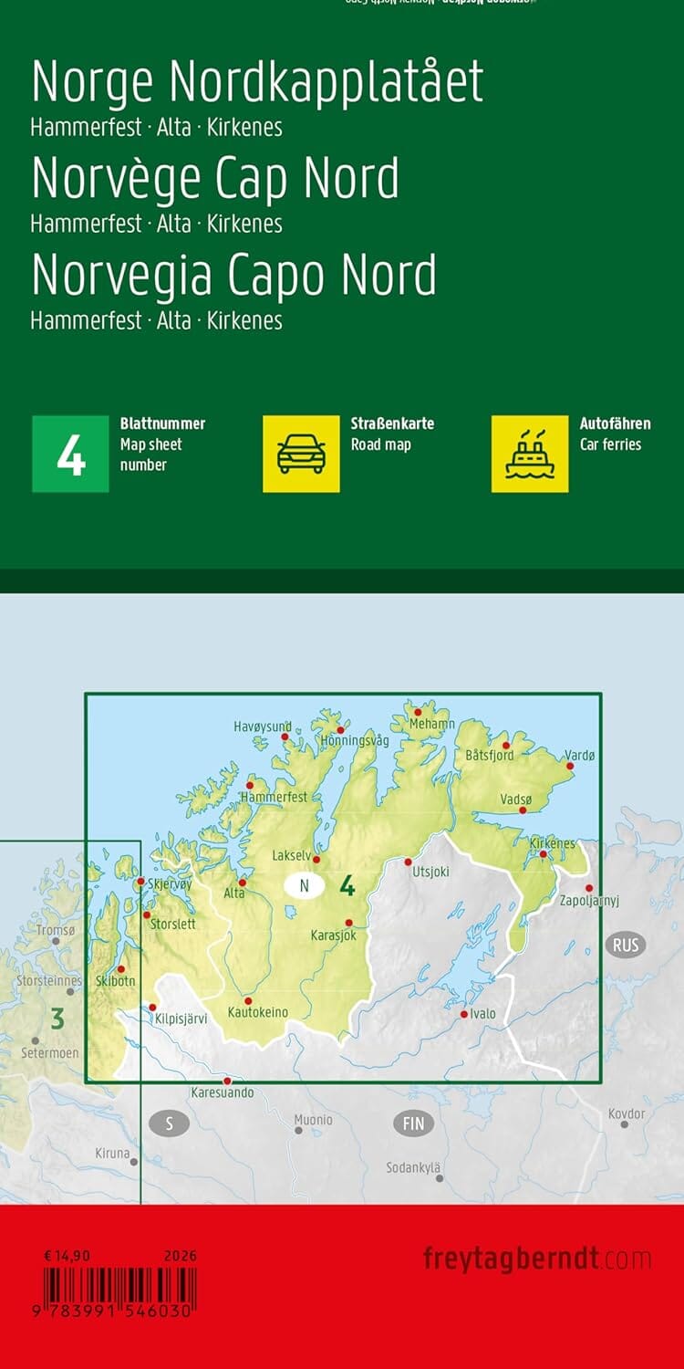 Carte routière n° 4 - Cap Nord & Hammerfest (Norvège) | Freytag & Berndt carte routière Freytag & Berndt 
