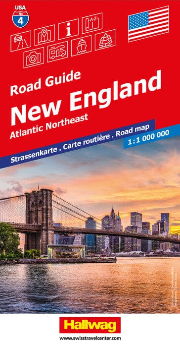 Carte routière n° 4 - Nouvelle Angleterre (USA) | Hallwag carte routière Hallwag