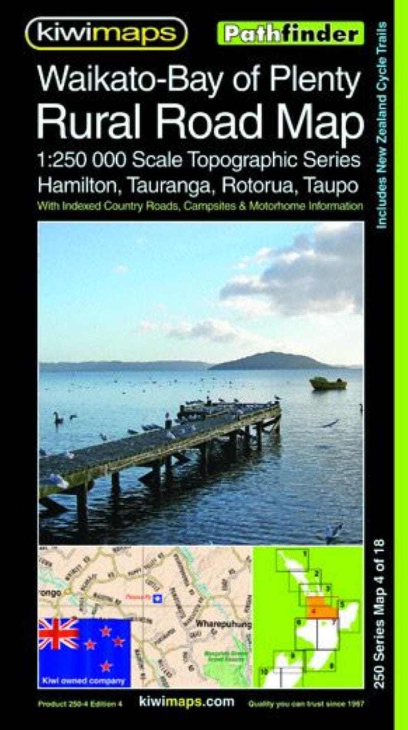 Carte routière n° 4 - Waikato, Bay of Plenty, routes rurales au 1/250 000 (Nouvelle-Zélande) | Kiwi Maps carte routière Kiwi Maps Default Title