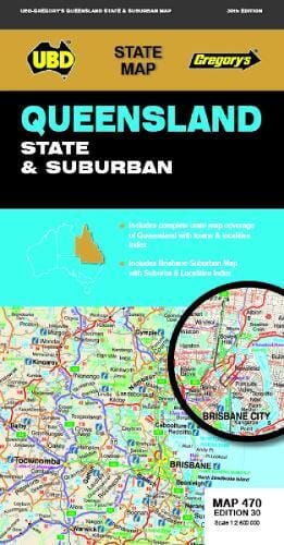 Carte routière n° 470 - Queensland State & Suburban | UBD Gregory's carte routière UBD Gregory's