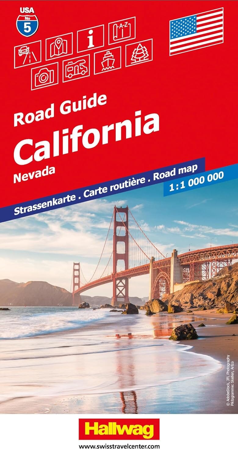 Carte routière n° 5 - Californie et Nevada (USA) | Hallwag carte routière Hallwag