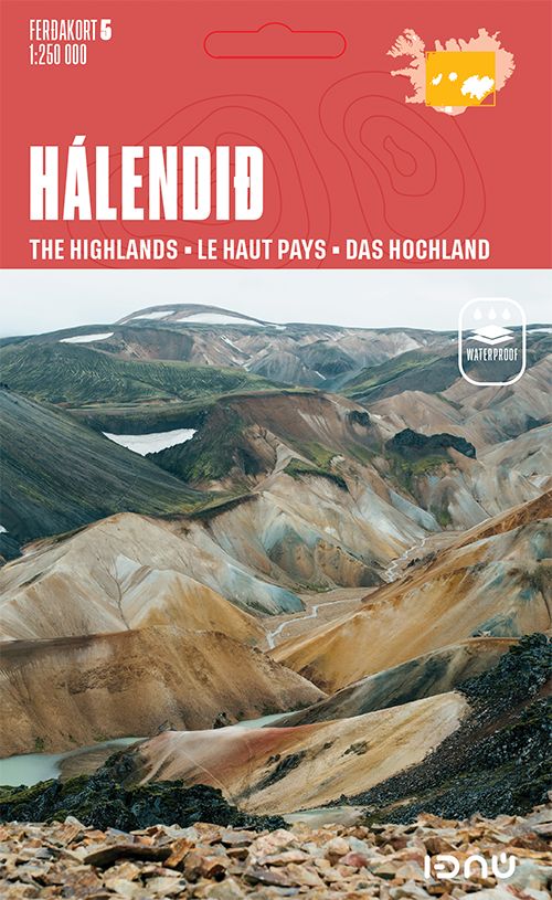 Carte routière n° 5 - Islande centrale, Haut Pays | Ferdakort carte routière Ferdakort