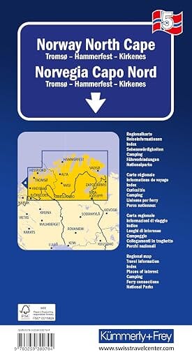 Carte routière n° 5 - Norvège Nord (Tromso, Cap Nord, Kirkenes) | Kümmerly & Frey carte routière Hallwag Kümmerly-Frey 