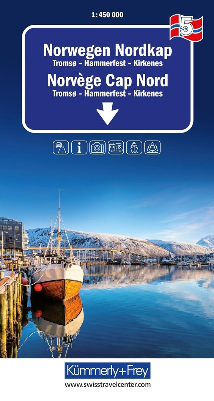Carte routière n° 5 - Norvège Nord (Tromso, Cap Nord, Kirkenes) | Kümmerly & Frey carte routière Hallwag Kümmerly-Frey 2026 