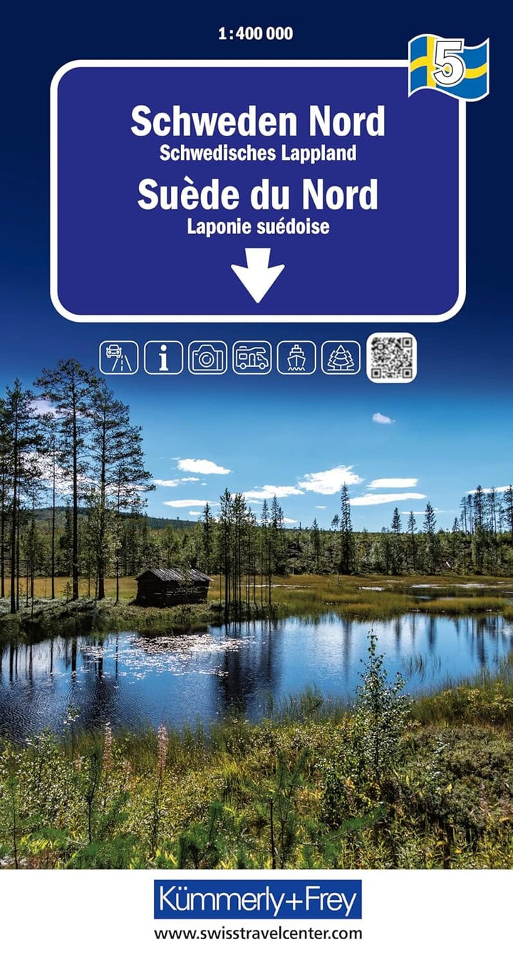 Carte routière n° 5 - Suède du Nord (Sud : Östersund, Umea, Lulea), Laponie suédoise | Kümmerly & Frey carte routière Hallwag Kümmerly-Frey 
