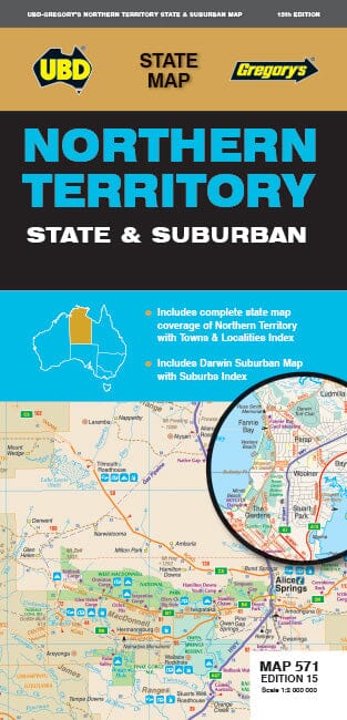 Carte routière n° 571 - Northern Territory State & Suburban | UBD Gregory's carte pliée UBD Gregory's 
