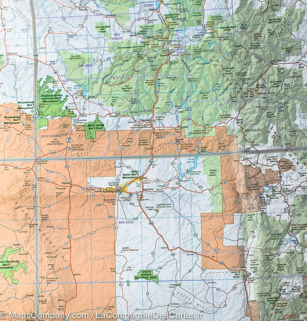 Carte routière n° 6 - USA Sud-Ouest (Sud des Rocheuses, Canyon Country) | Hallwag carte pliée Hallwag 