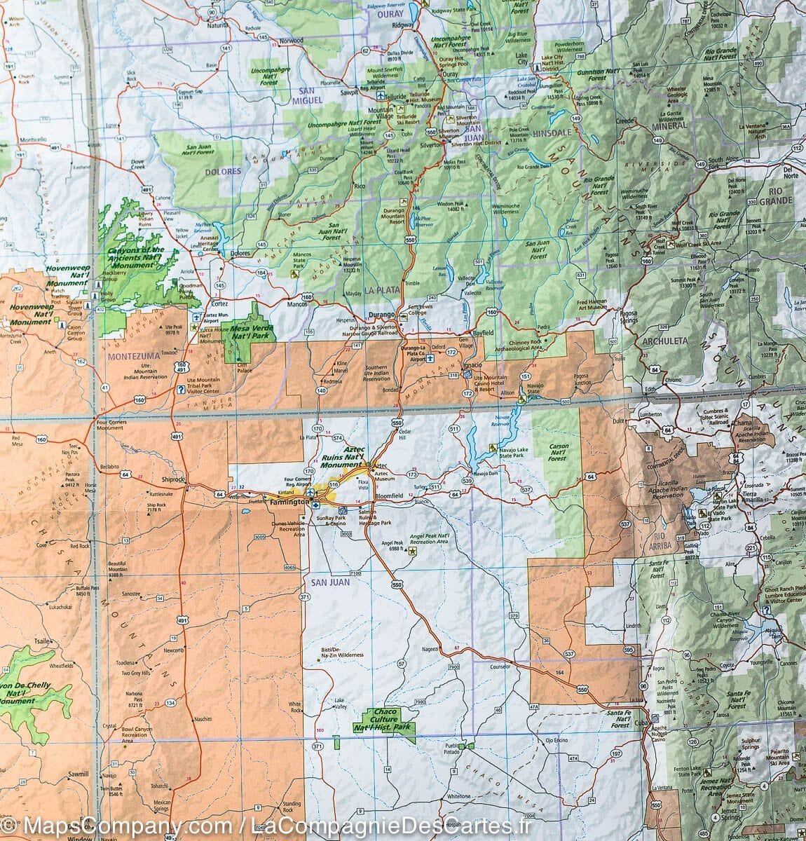 Carte routière n° 6 - USA Sud-Ouest (Sud des Rocheuses, Canyon Country) | Hallwag carte routière Hallwag