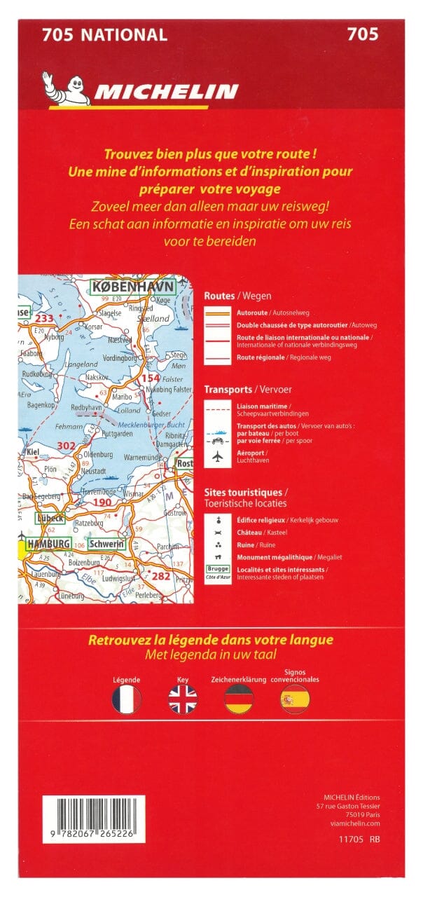 Carte routière n° 705 - Europe 2025 (multilingue) | Michelin carte routière Michelin