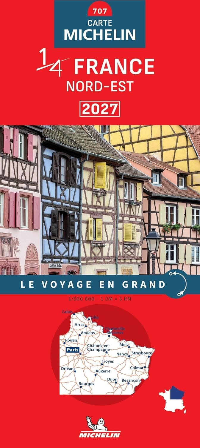 Carte routière n° 707 - 1/4 France - Nord-Est 2027 | Michelin carte routière Michelin 