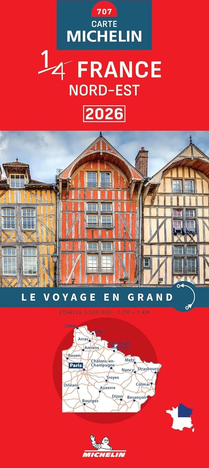 Carte routière n° 707 - 1/4 France - Nord-Est 2026 | Michelin carte routière Michelin