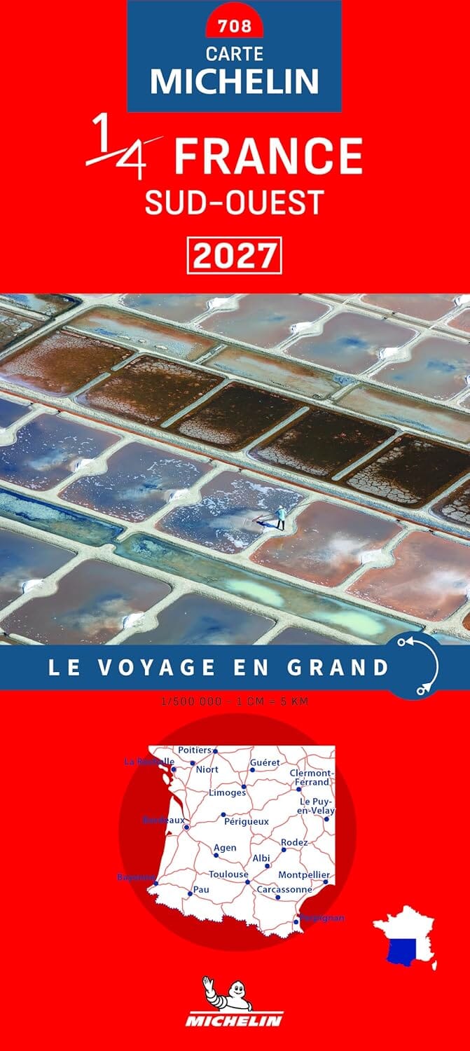 Carte routière n° 708 - 1/4 France - Sud-Ouest 2027 | Michelin carte routière Michelin 
